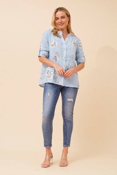 ROSEANNE FLORAL LINEN SHIRT