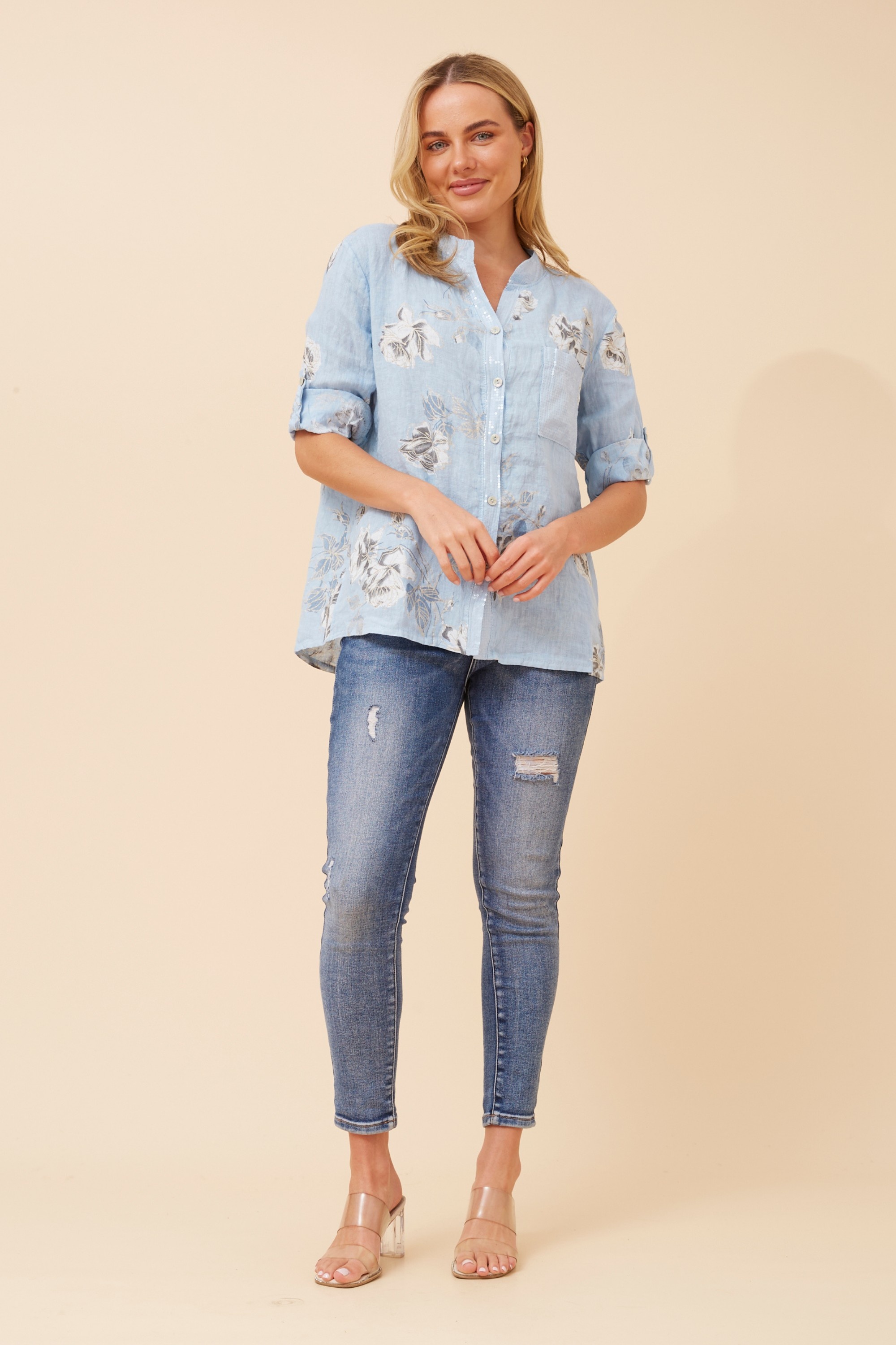 ROSEANNE FLORAL LINEN SHIRT