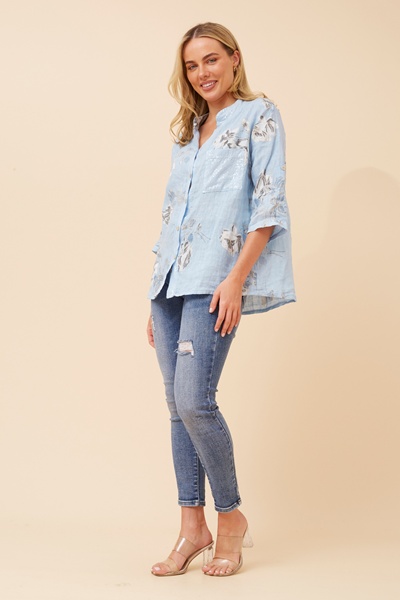 ROSEANNE FLORAL LINEN SHIRT