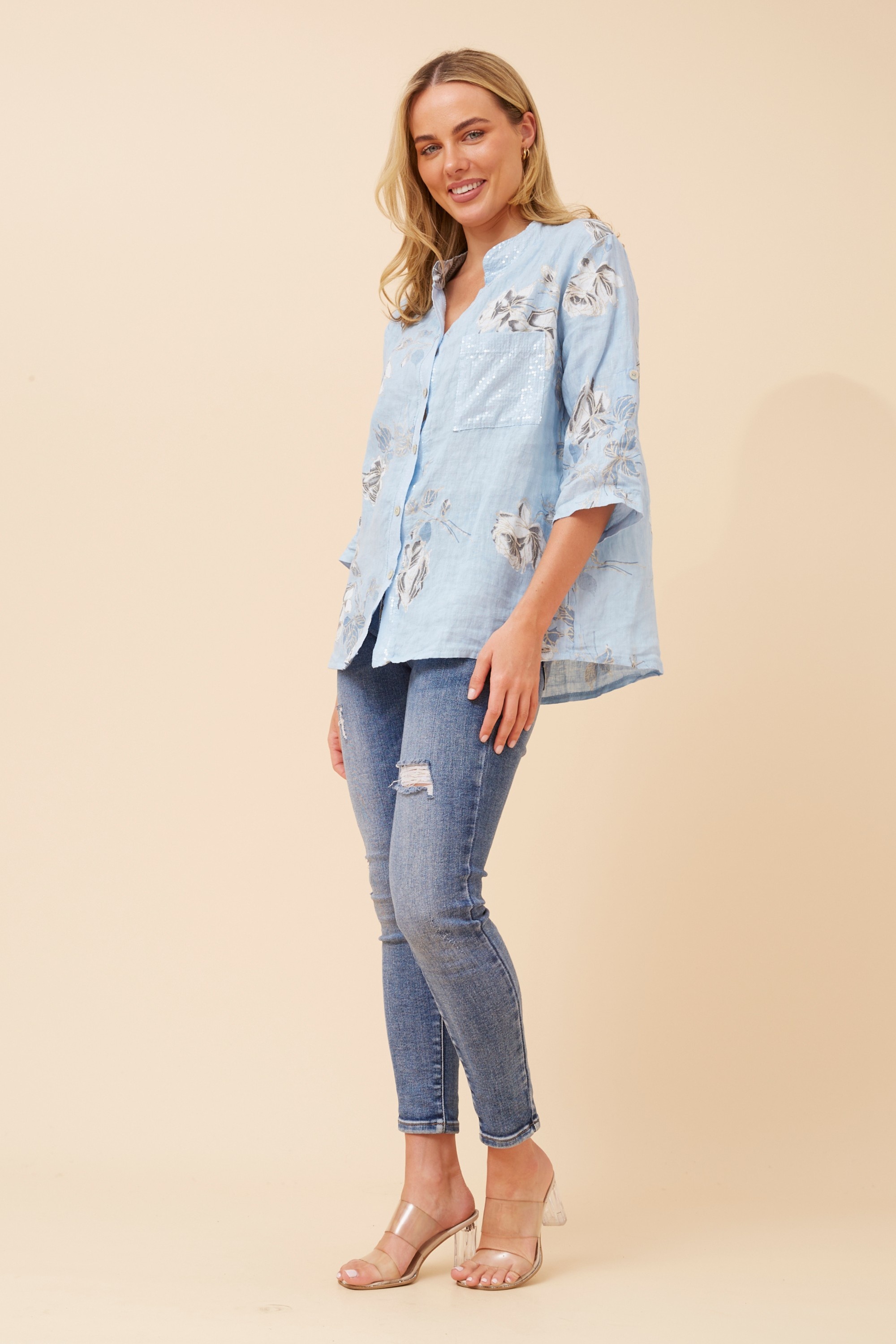 ROSEANNE FLORAL LINEN SHIRT