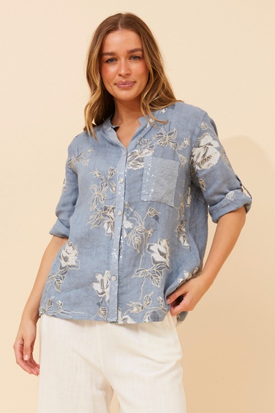 ROSEANNE FLORAL LINEN SHIRT
