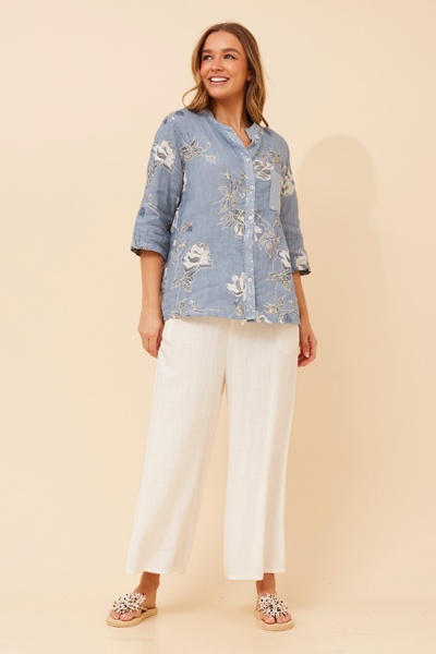 ROSEANNE FLORAL LINEN SHIRT