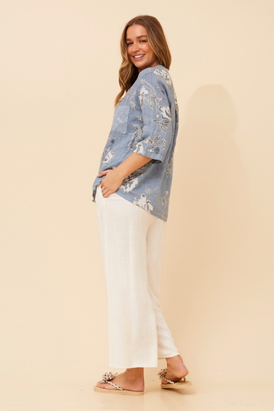ROSEANNE FLORAL LINEN SHIRT