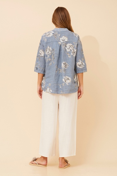 ROSEANNE FLORAL LINEN SHIRT