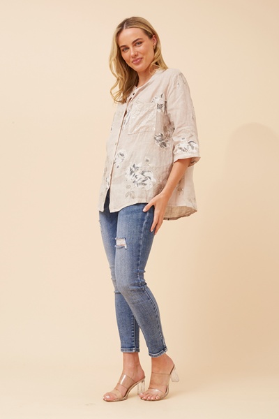 ROSEANNE FLORAL LINEN SHIRT