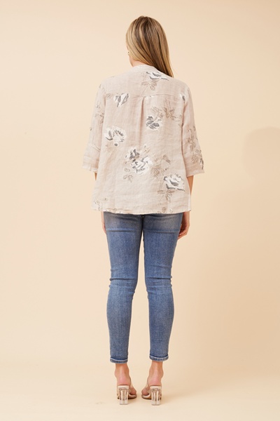 ROSEANNE FLORAL LINEN SHIRT