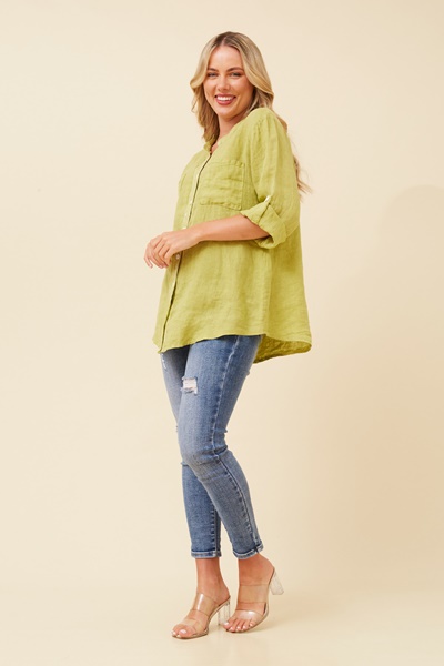 ROSEANNE LINEN SOLID SHIRT