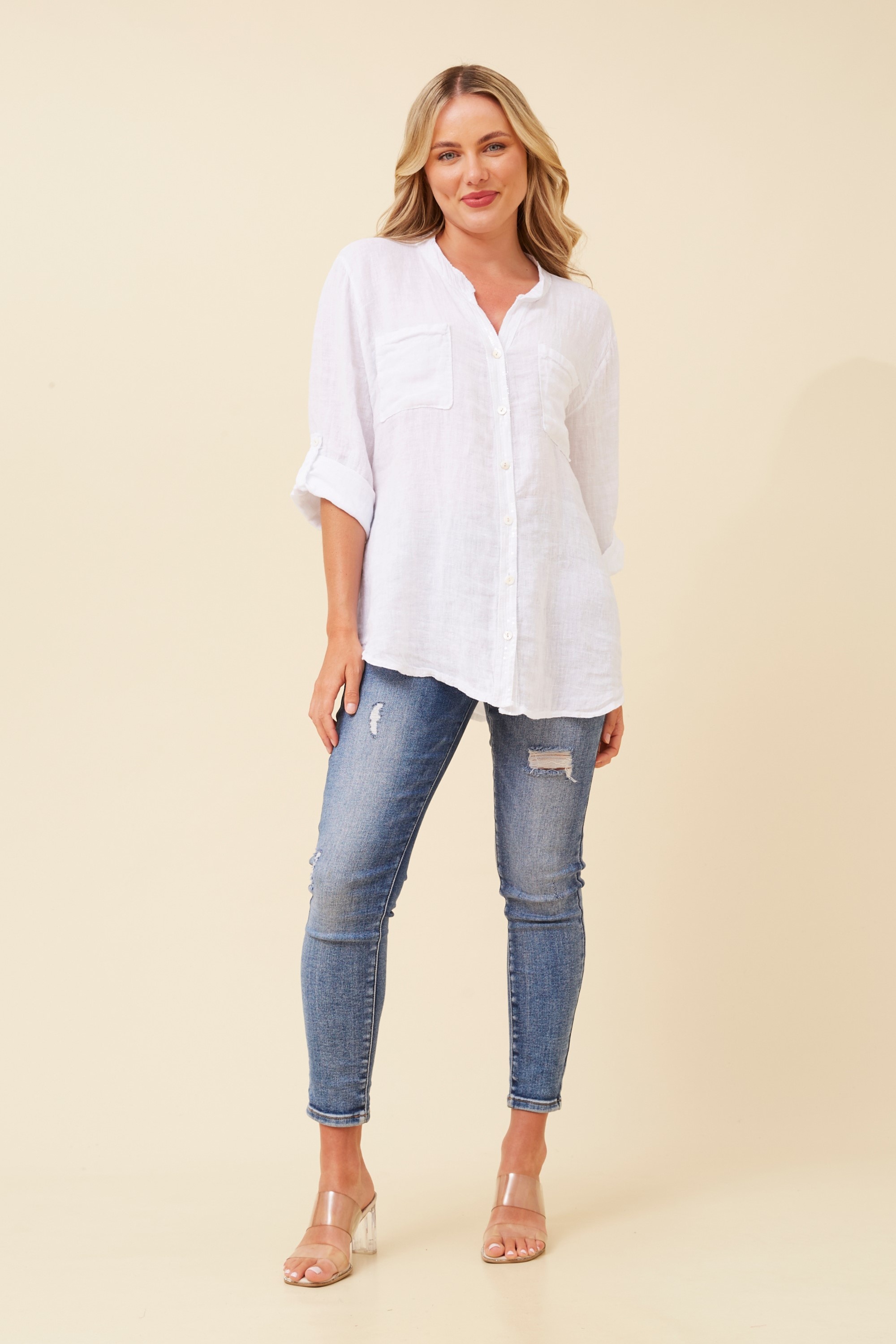 ROSEANNE SEQUIN LINEN SHIRT
