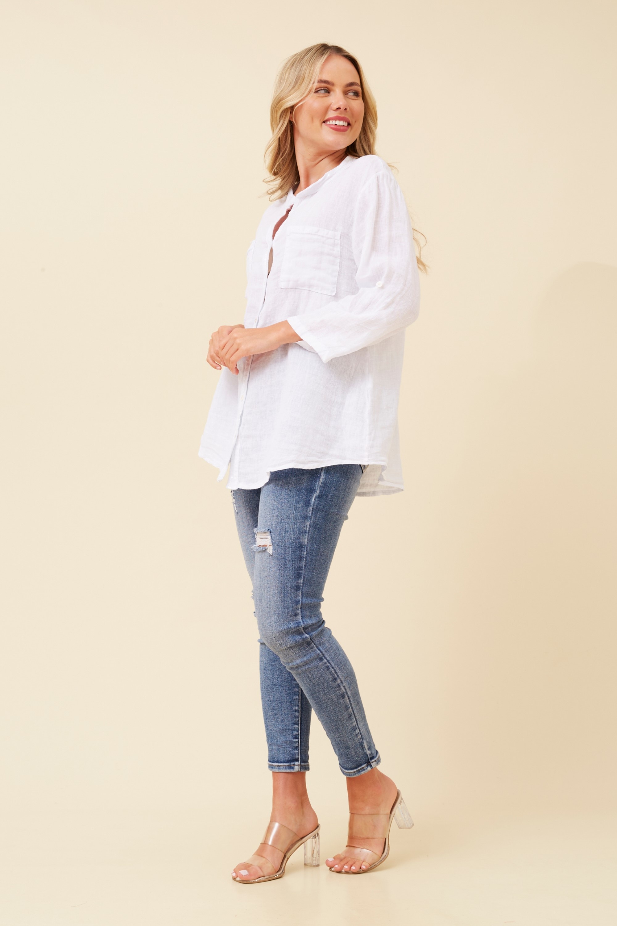 ROSEANNE SEQUIN LINEN SHIRT