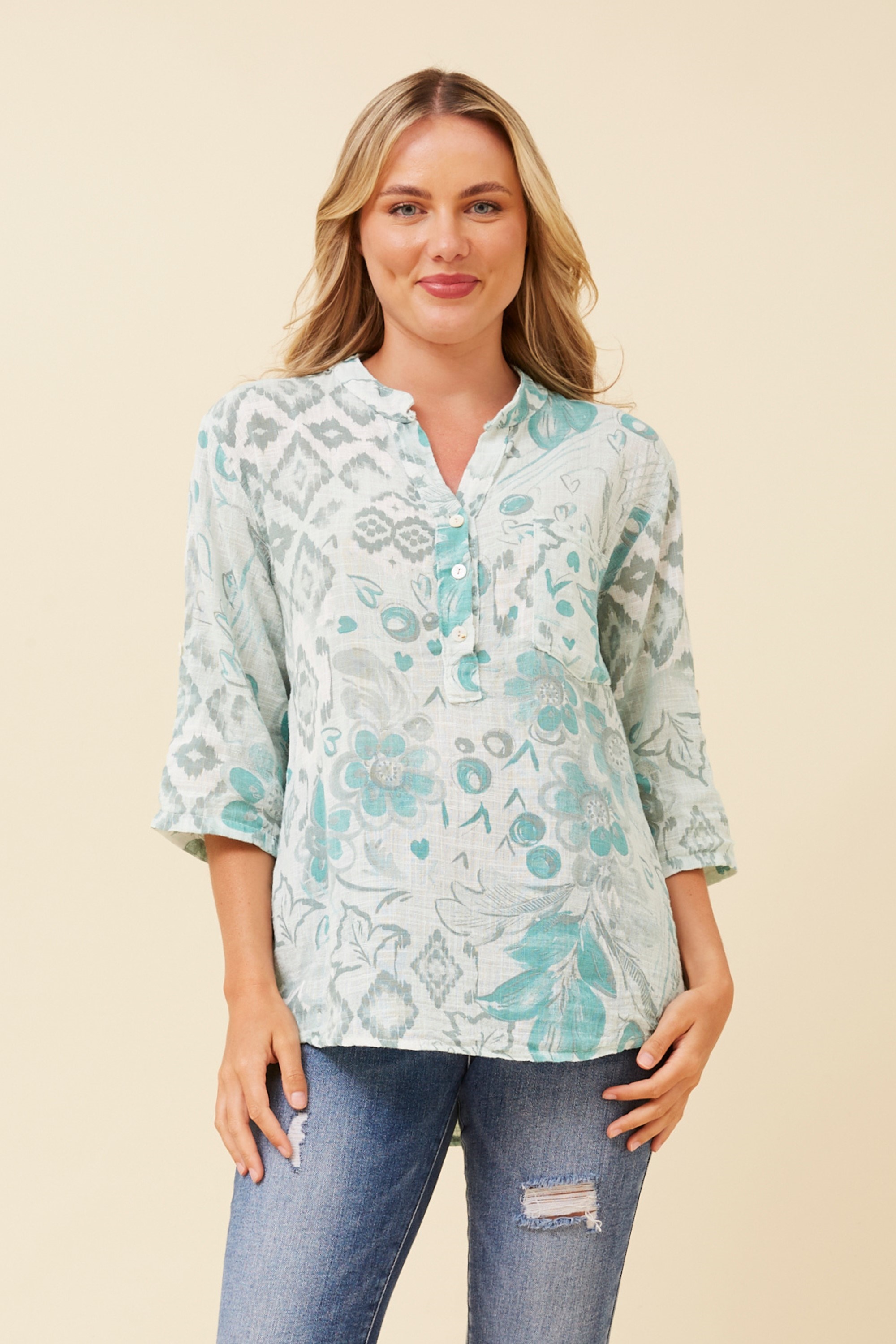 ROSETTA ABSTRACT PRINT SHIRT