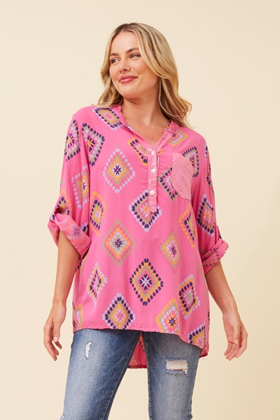 ROSETTA ABSTRACT PRINT TOP