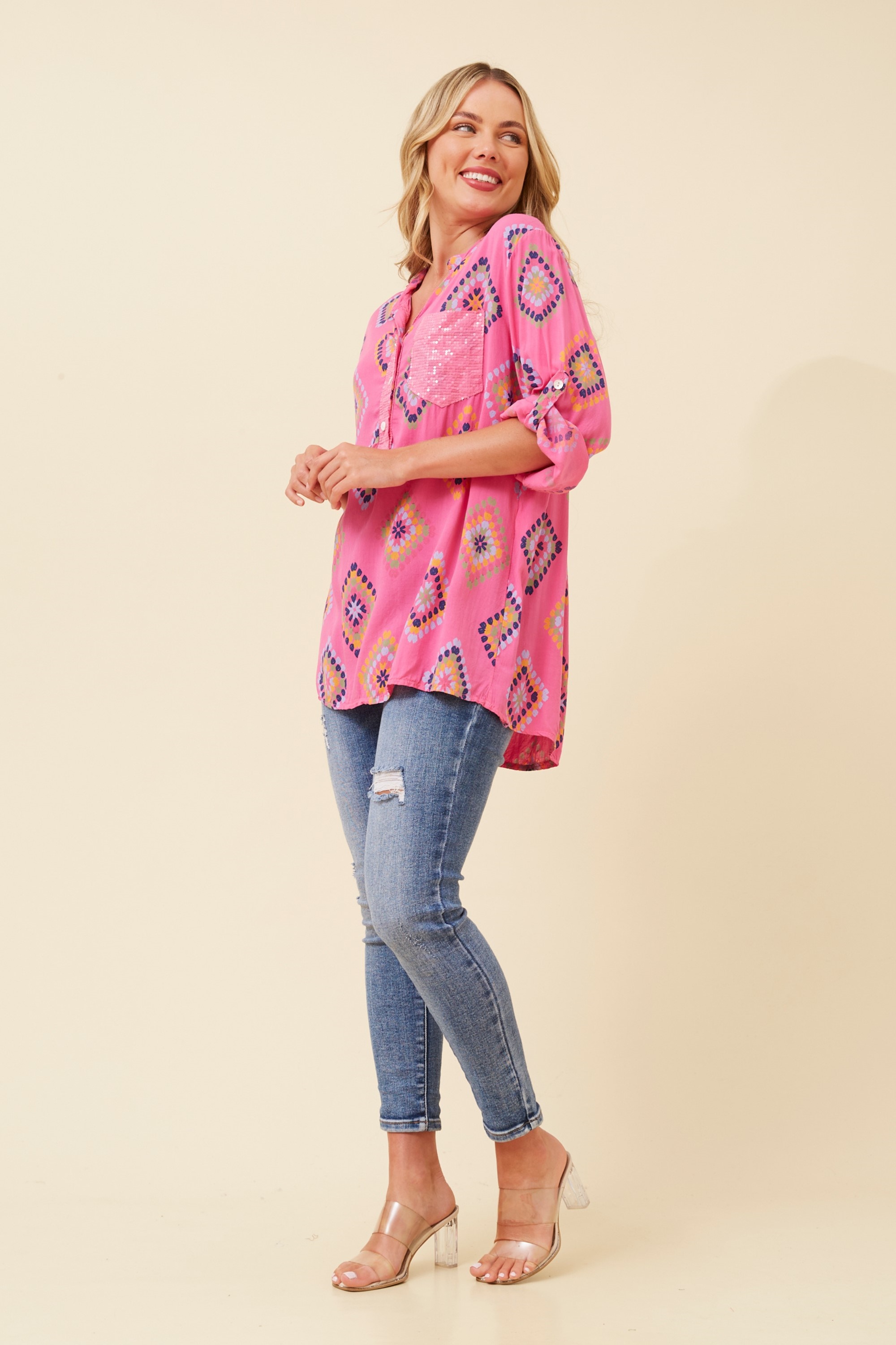 ROSETTA ABSTRACT PRINT TOP