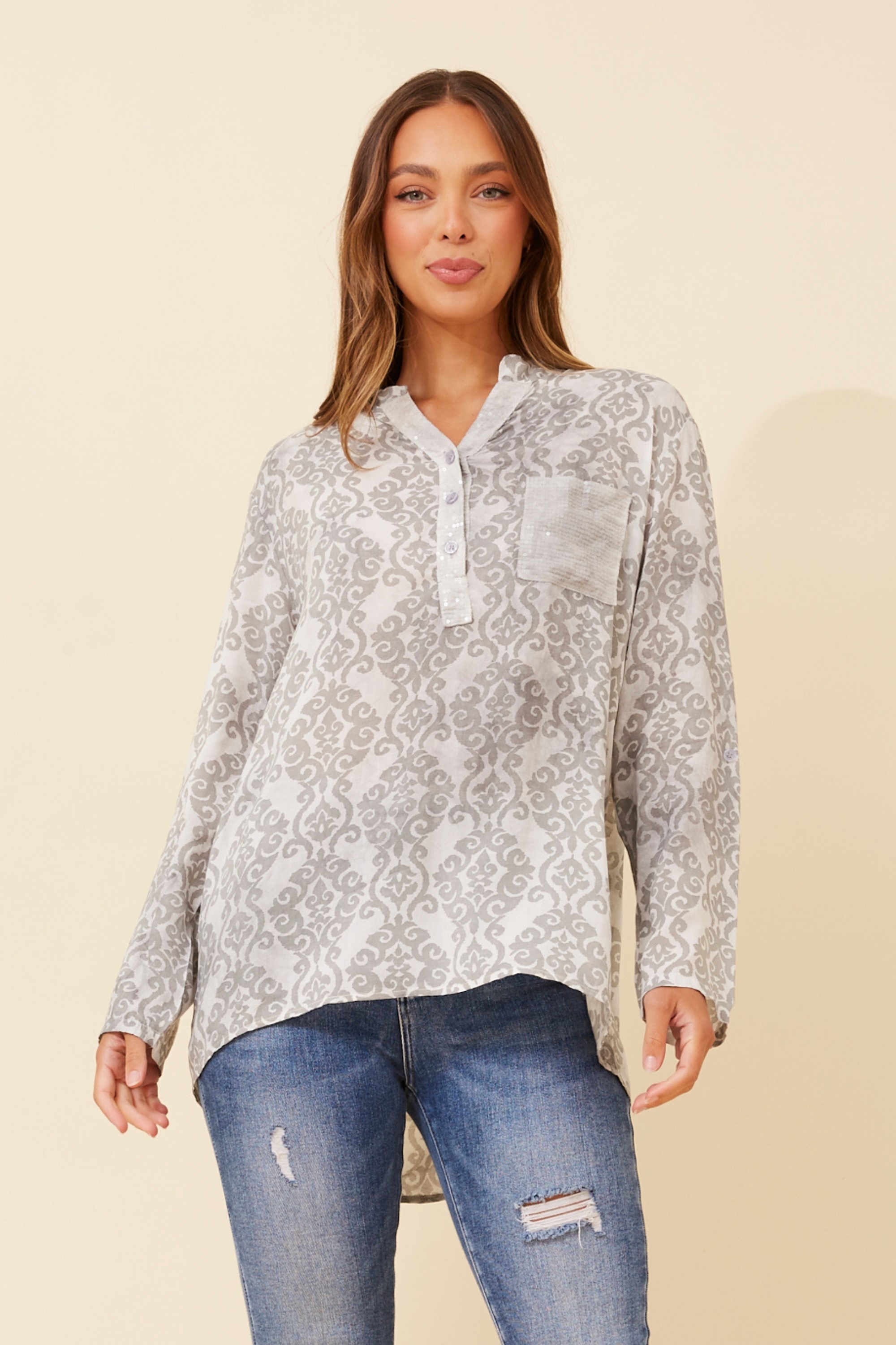 ROSETTA ABSTRACT PRINT TOP