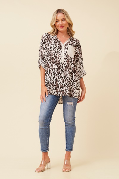 ROSETTA ANIMAL PRINT TOP