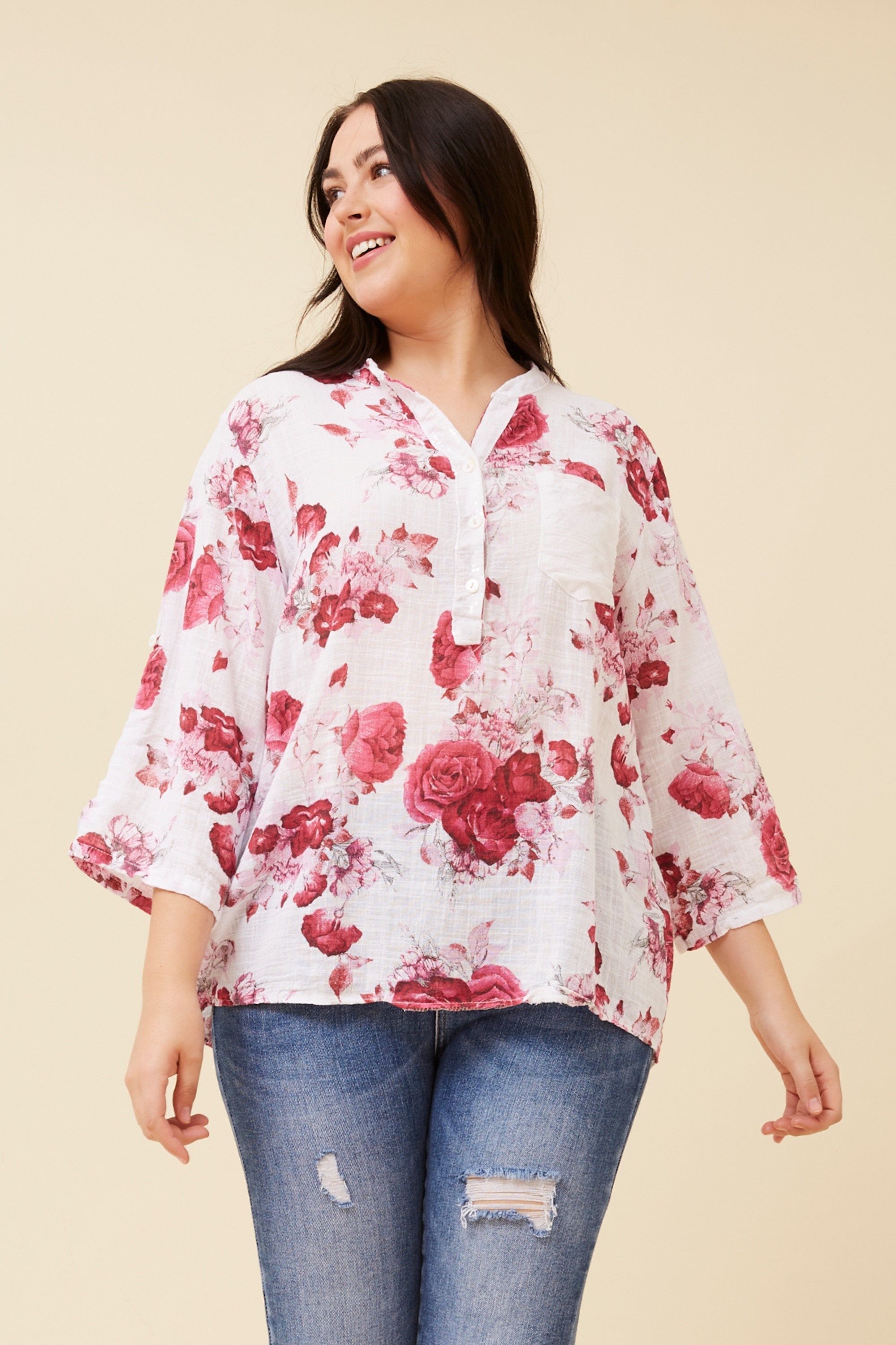 ROSETTA FLORAL LINEN SHIRT