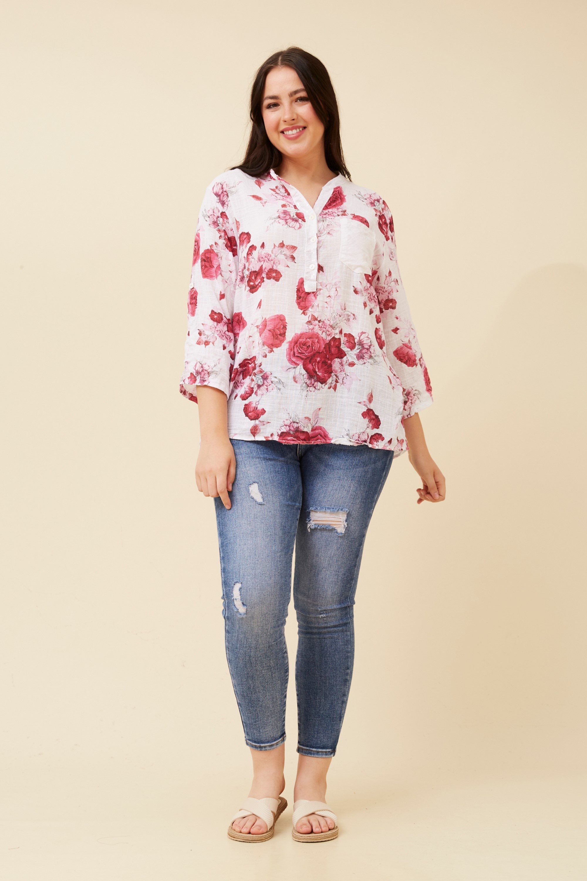 ROSETTA FLORAL LINEN SHIRT