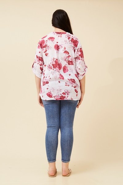 ROSETTA FLORAL LINEN SHIRT