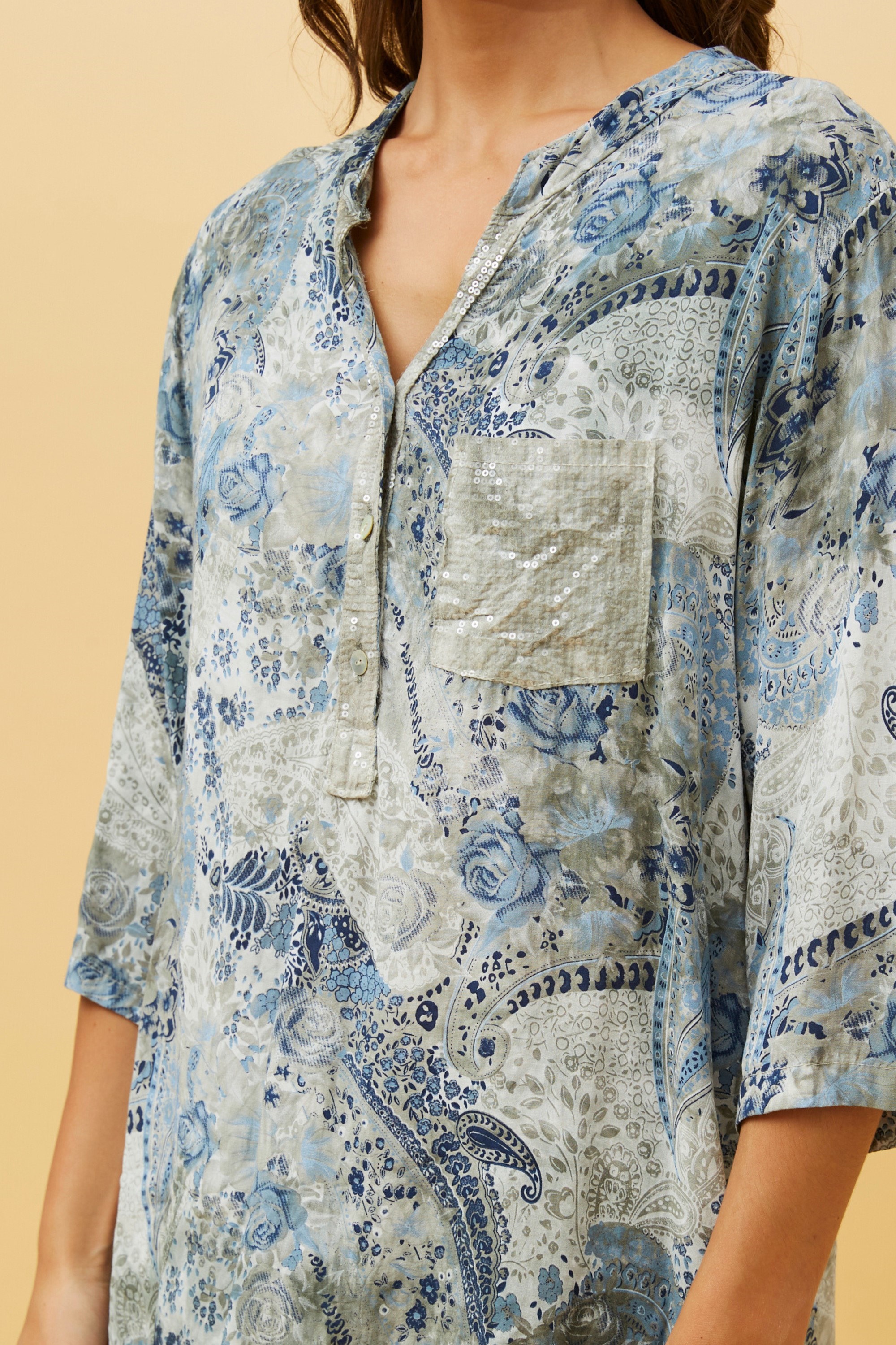 ROSETTA FLORAL SEQUIN SHIRT