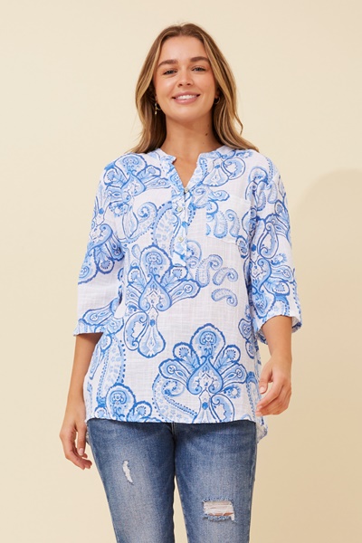 ROSETTA PAISLEY PRINT TOP