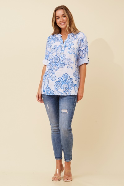 ROSETTA PAISLEY PRINT TOP