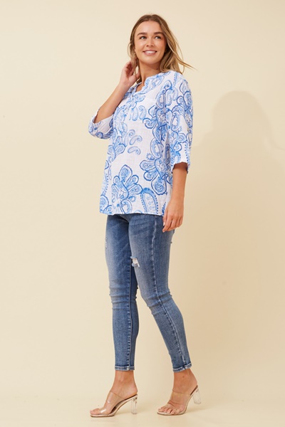 ROSETTA PAISLEY PRINT TOP