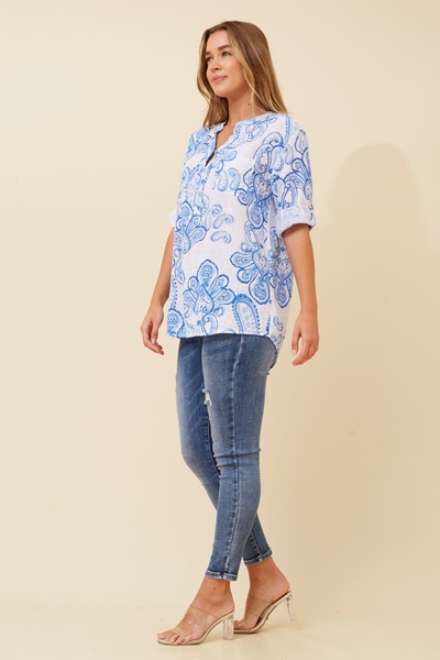 ROSETTA PAISLEY PRINT TOP