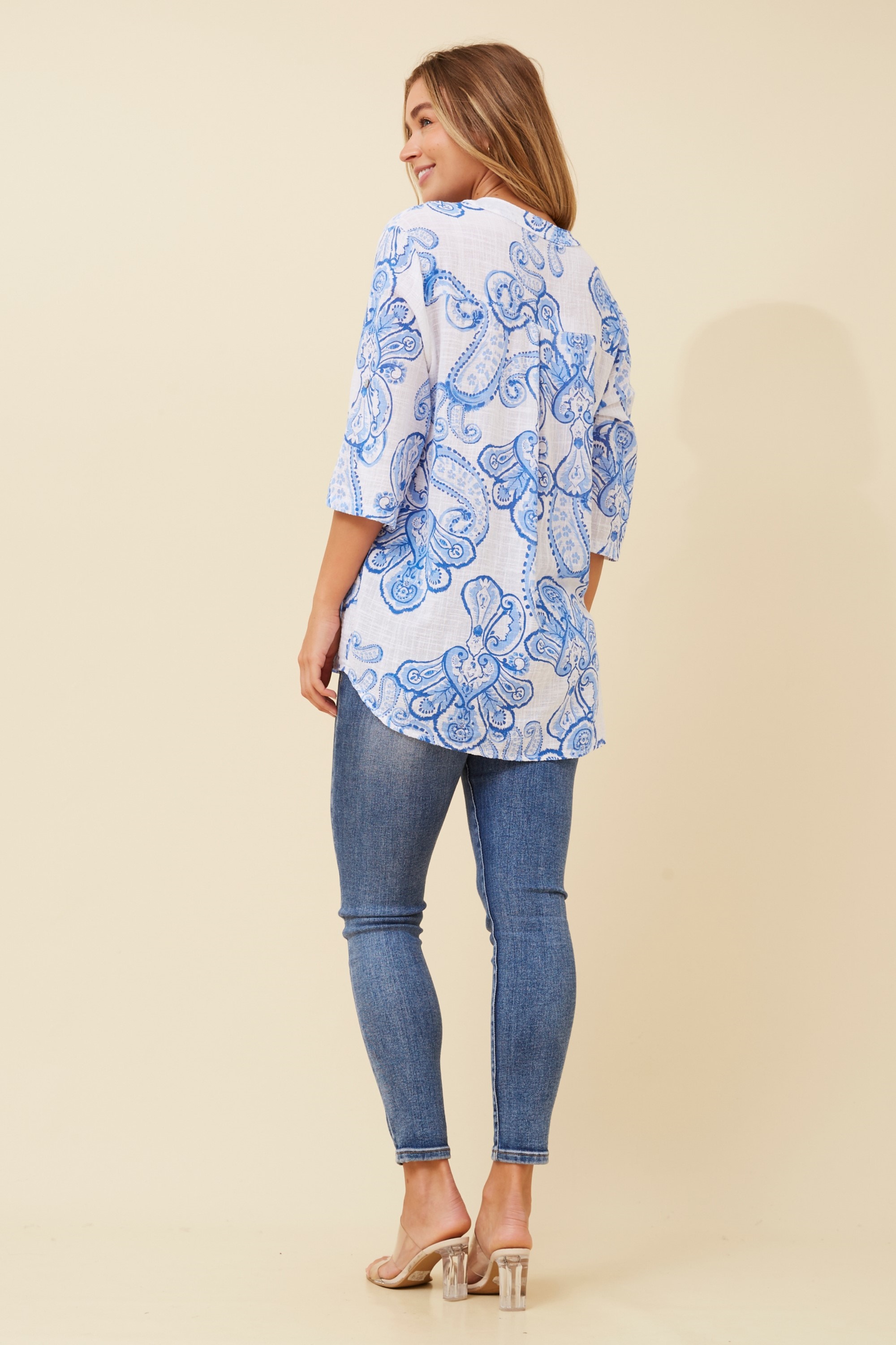 ROSETTA PAISLEY PRINT TOP