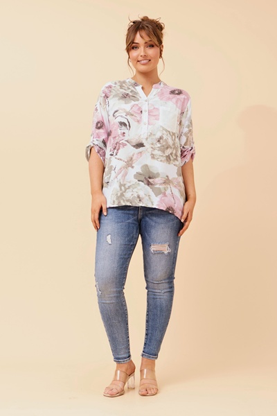 ROSETTA STRIPE PRINT TOP