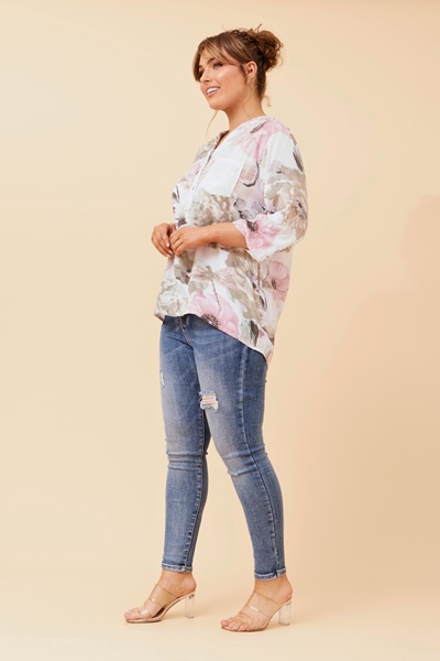 ROSETTA STRIPE PRINT TOP