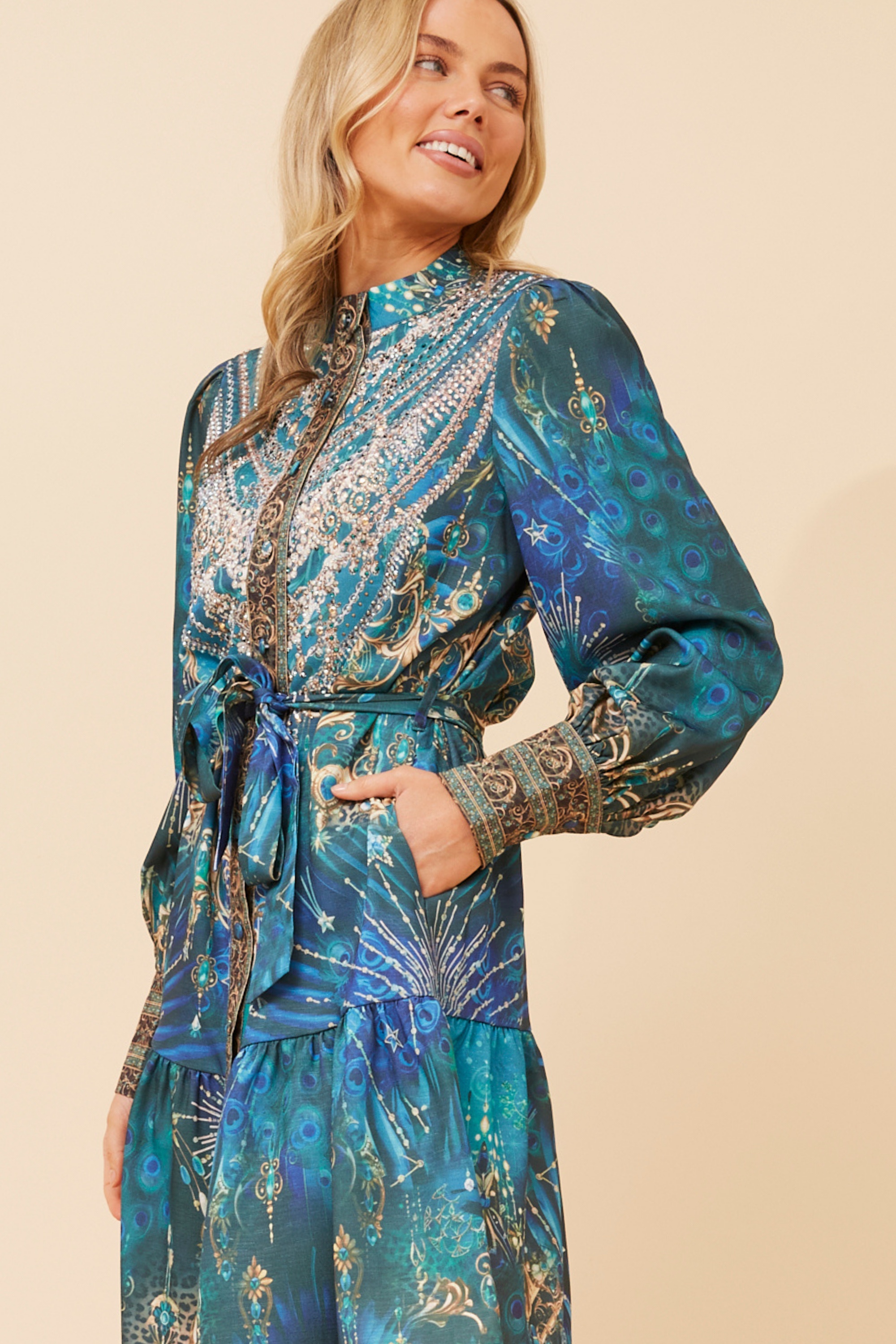 ROSIBEL ARABASQUE PRINT DRESS