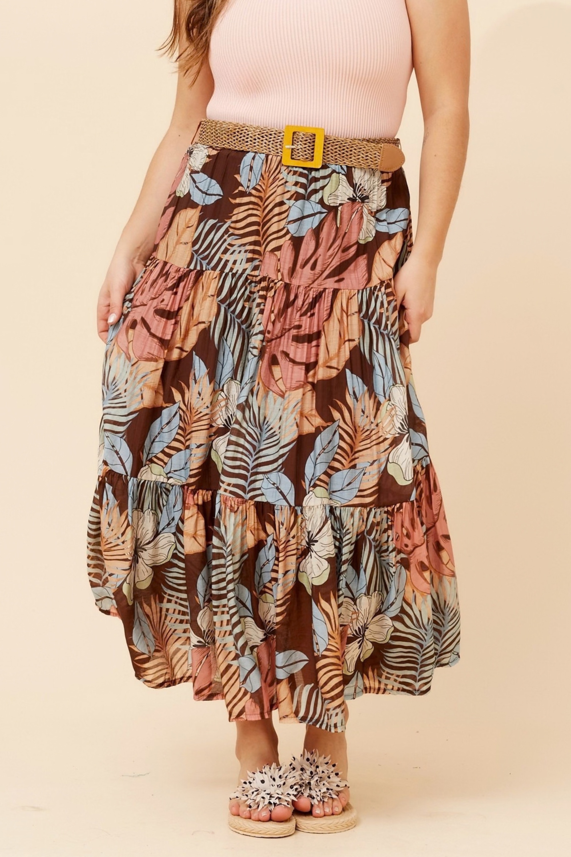 ROSIKA TROPICAL PRINT SKIRT