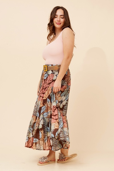 ROSIKA TROPICAL PRINT SKIRT