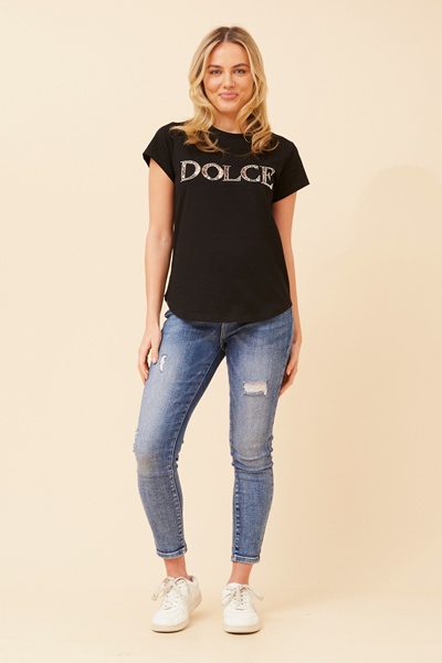 ROSLET DIAMANTE DETAIL T-SHIRT
