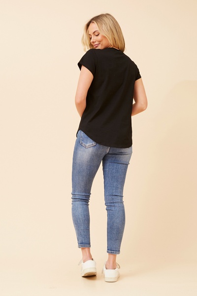ROSLET DIAMANTE DETAIL T-SHIRT