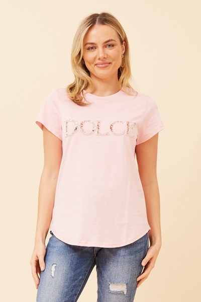 ROSLET DIAMANTE DETAIL T-SHIRT