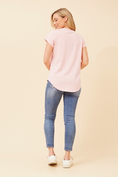 ROSLET DIAMANTE DETAIL T-SHIRT