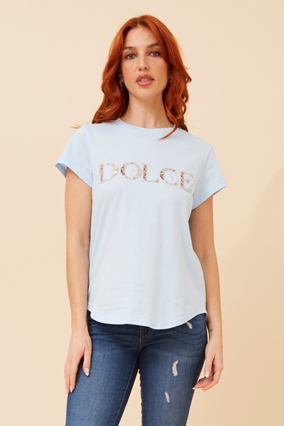 ROSLET DIAMANTE DETAIL T-SHIRT