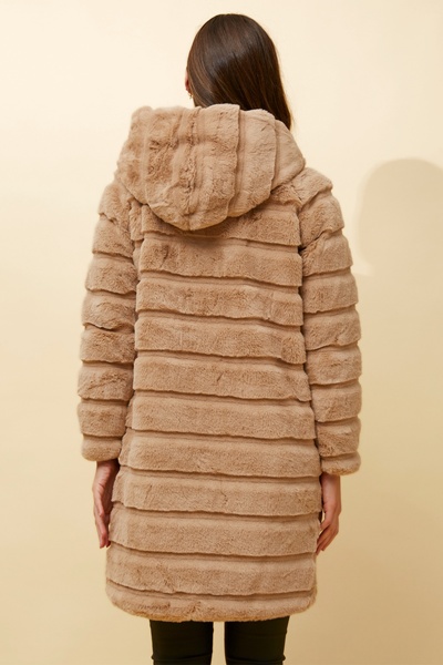 ROSS SOLID FAUX FUR COAT