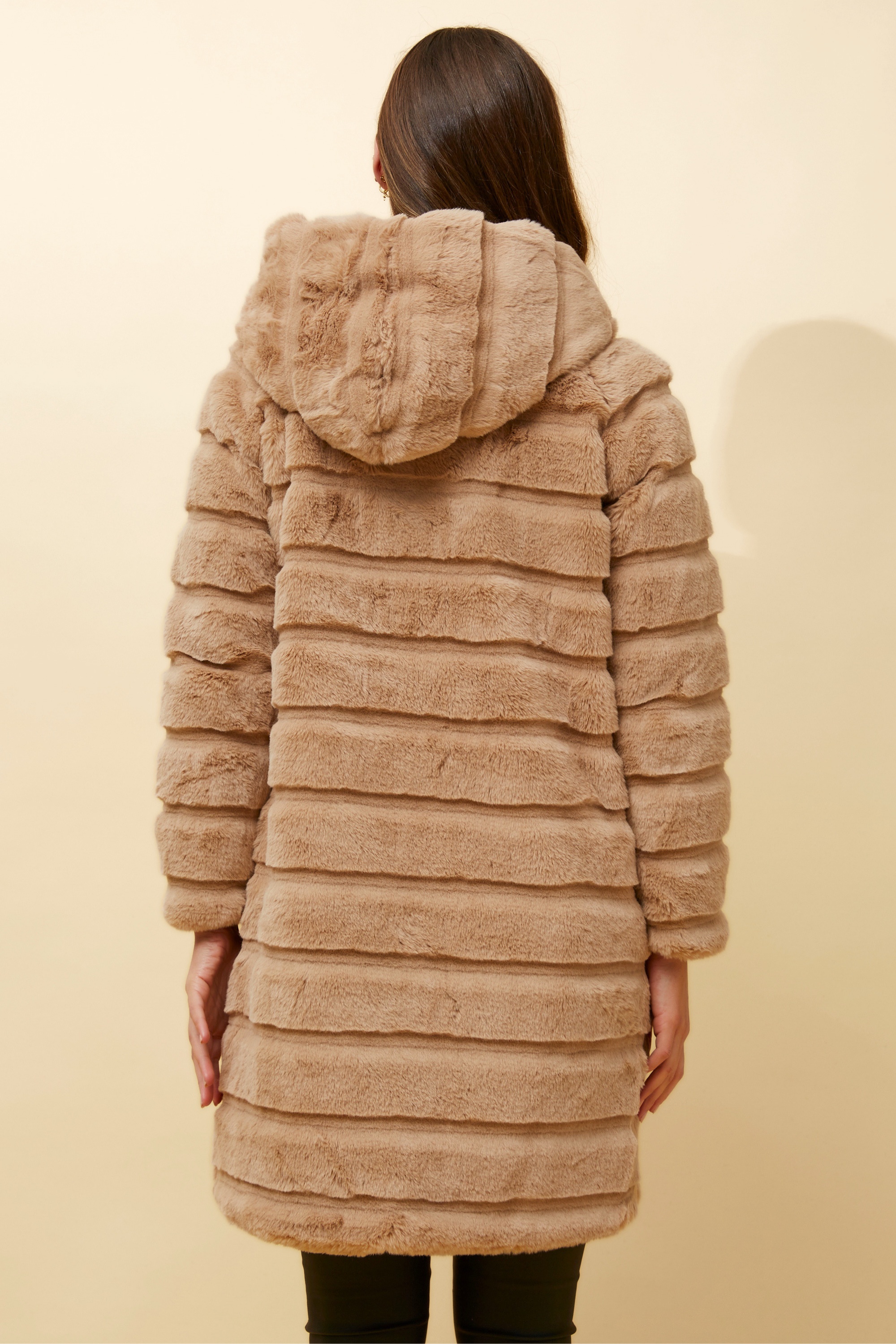 ROSS SOLID FAUX FUR COAT
