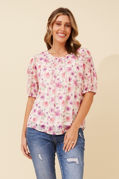 ROYAL FLORAL BLOUSE