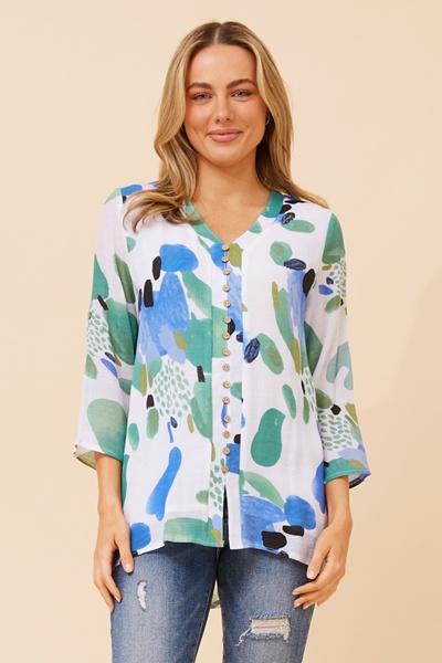 RUBY ABSTRACT PRINT TOP