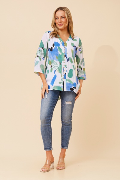 RUBY ABSTRACT PRINT TOP