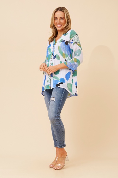 RUBY ABSTRACT PRINT TOP