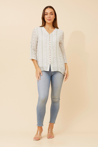 RUBY ABSTRACT PRINT TOP