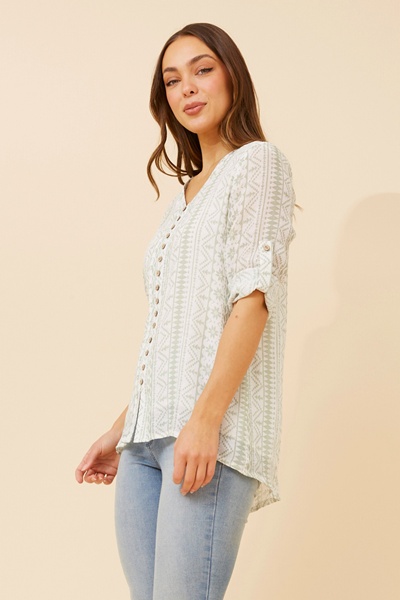 RUBY ABSTRACT PRINT TOP