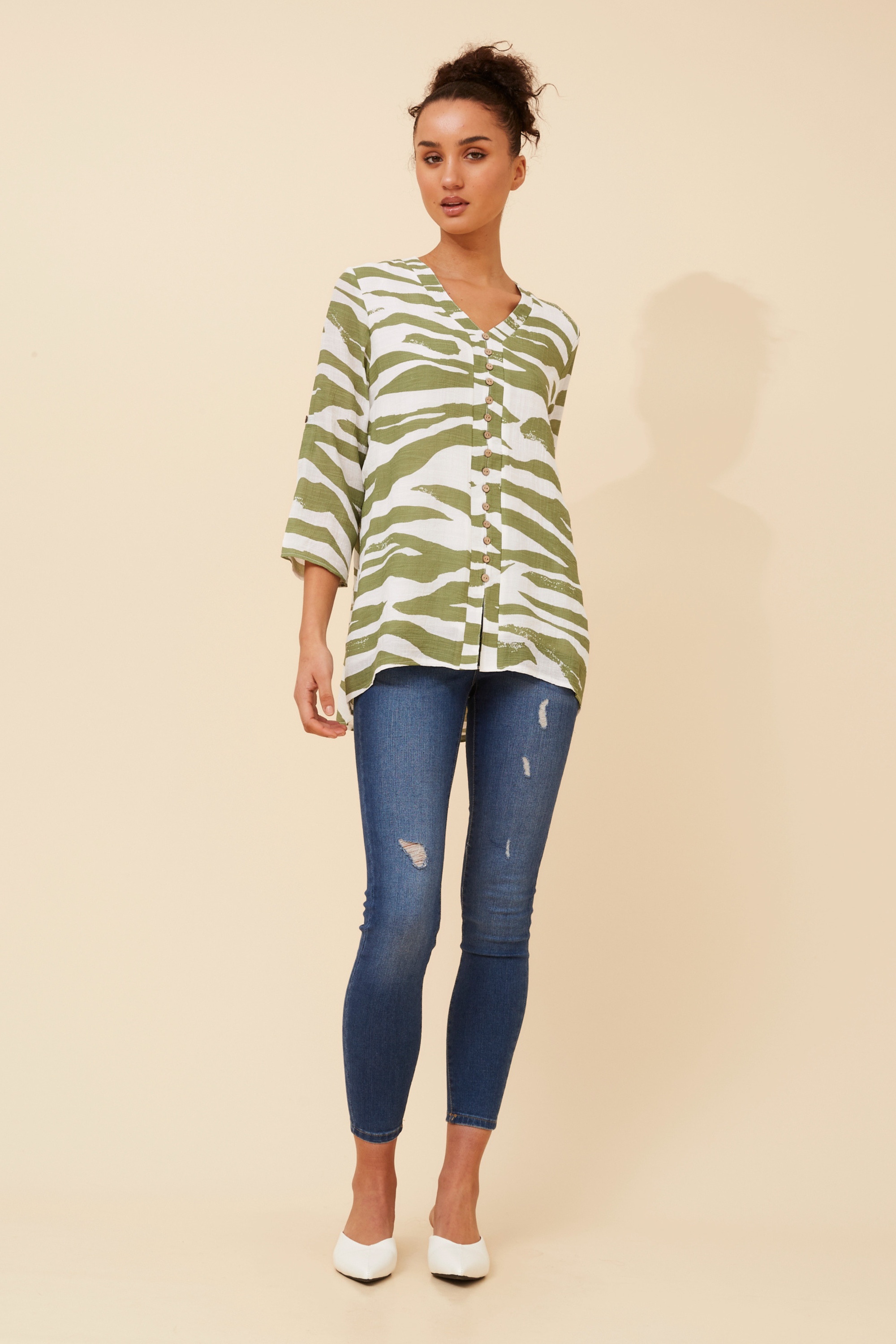 RUBY ABSTRACT PRINT TOP