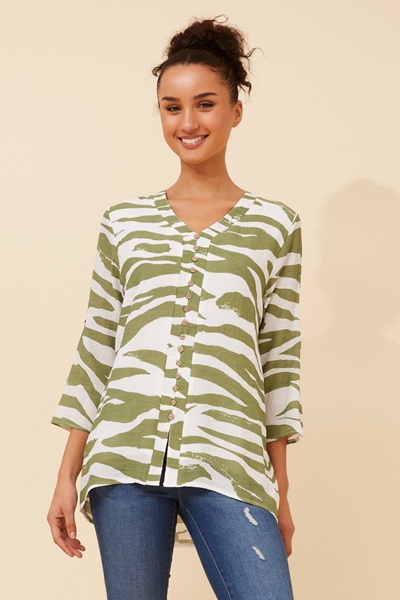 RUBY ABSTRACT PRINT TOP
