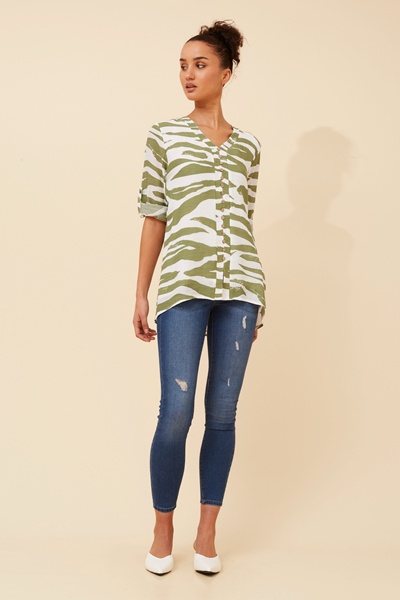 RUBY ABSTRACT PRINT TOP
