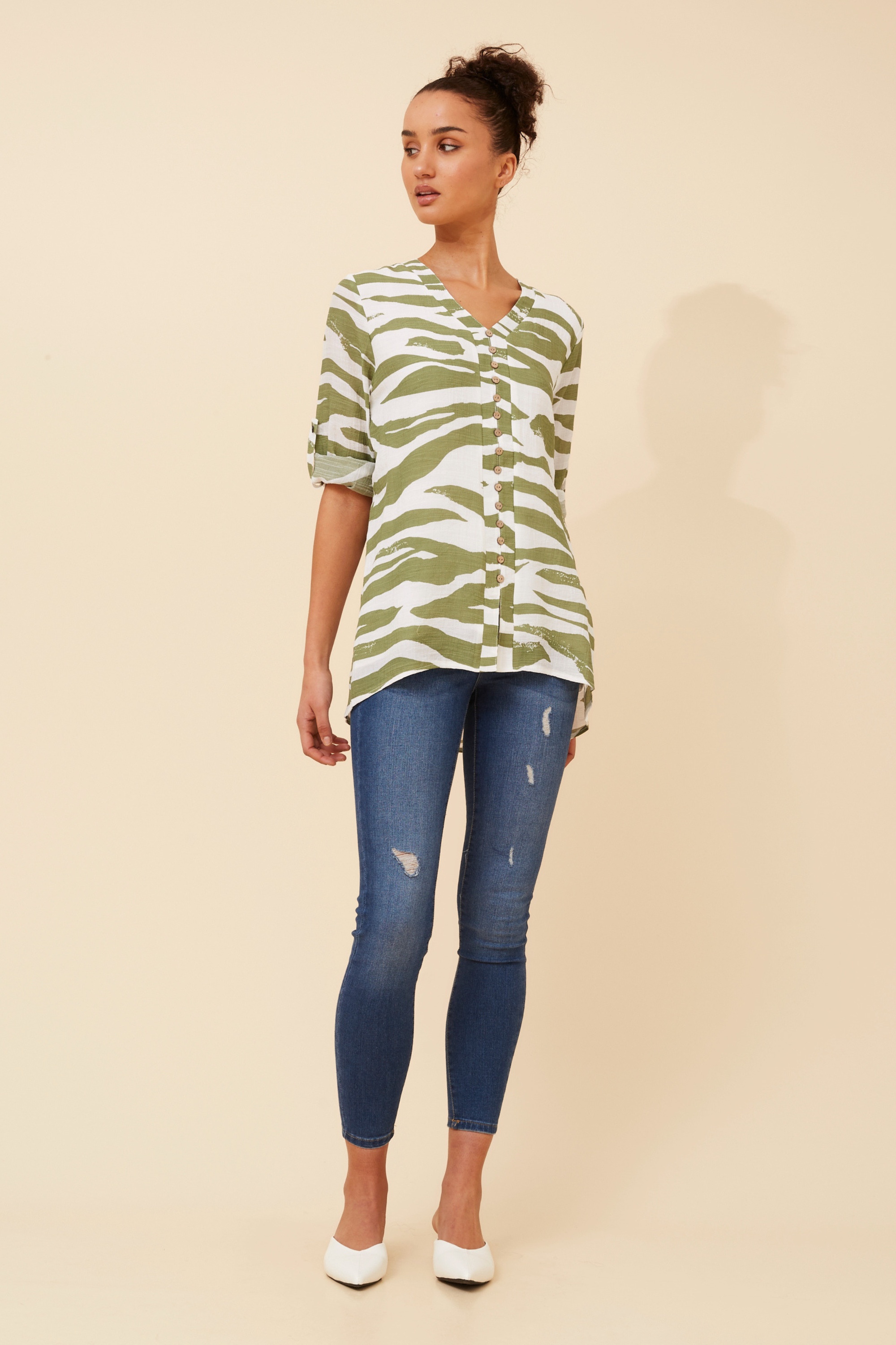 RUBY ABSTRACT PRINT TOP