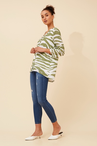 RUBY ABSTRACT PRINT TOP